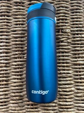 Contigo Blue Stainless Steel Travel Tumbler with Black Lid